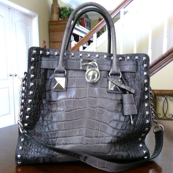 MICHAEL KORS HAMILTON CROCODILE BAG - Picture 1 of 7
